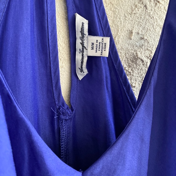 American Eagle Outfitters Purple Mini Dress Racerback Ruffle Sleeveless - Picture 4 of 15
